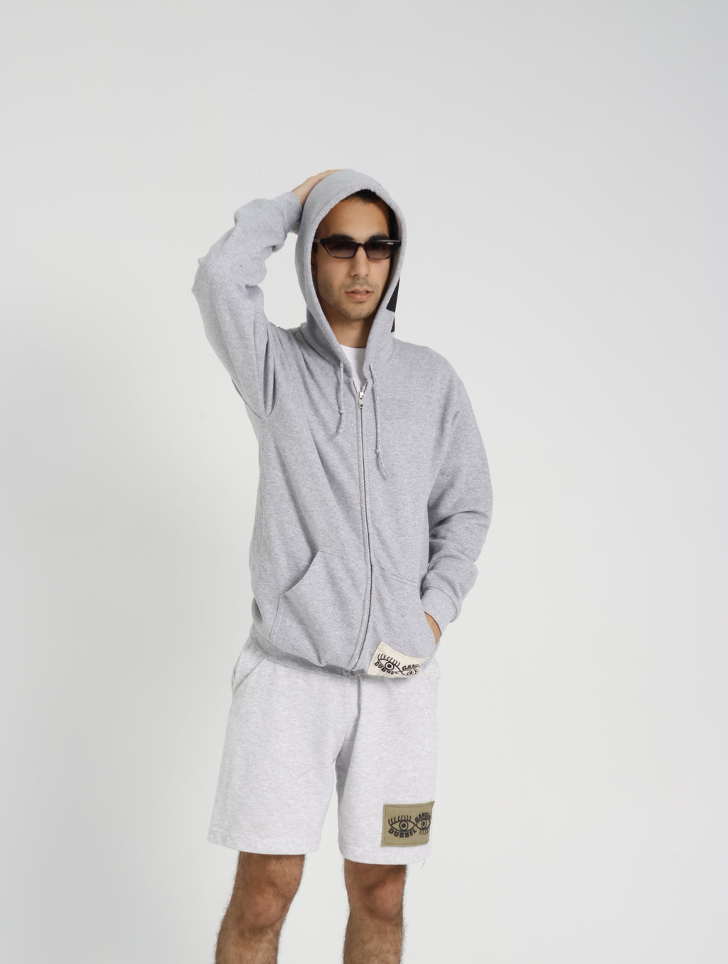 DUBBEL GÄNGER —  ZIP HOODIE GREY