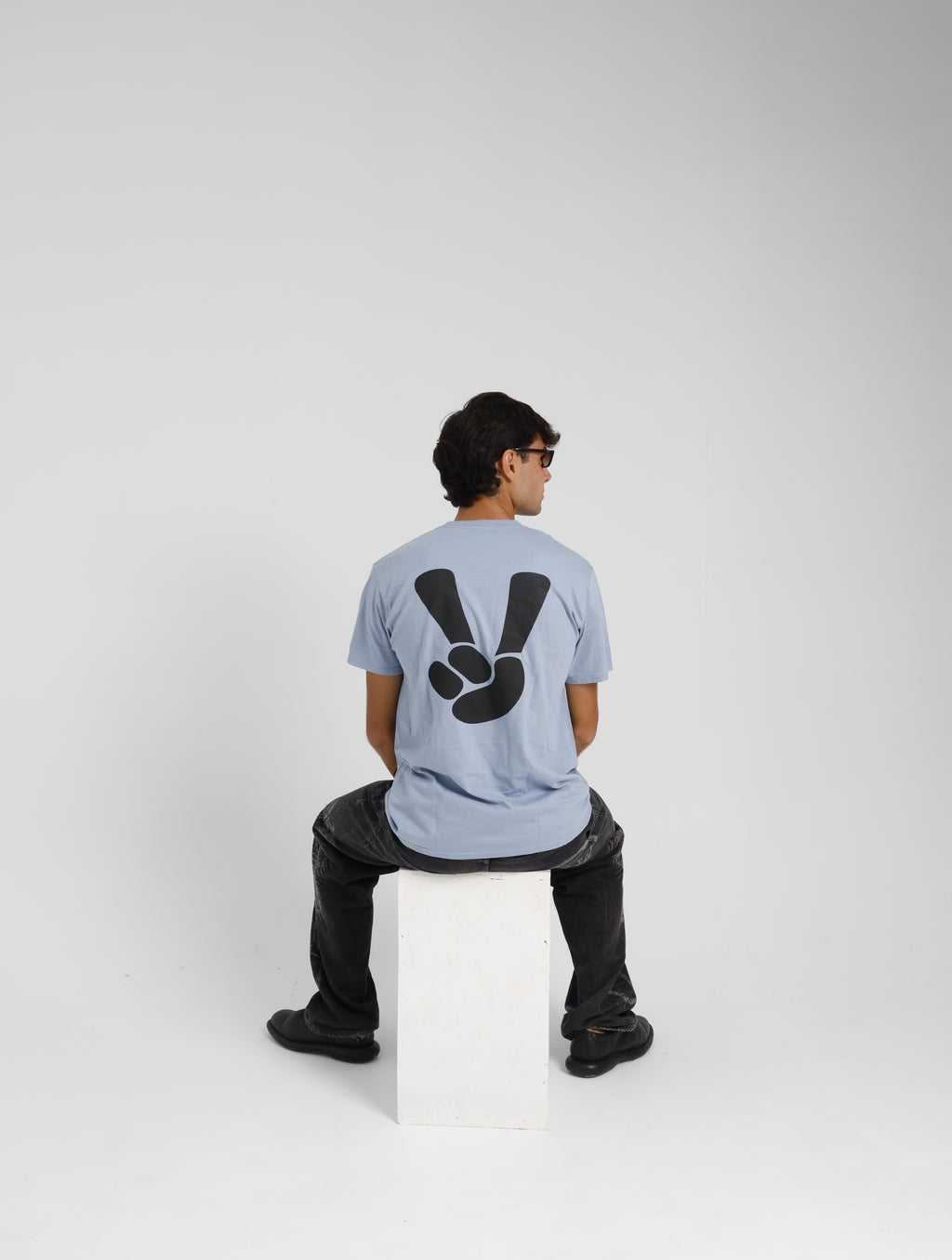 DUBBEL GÄNGER — PATTERN T-SHIRT LIGHT BLUE